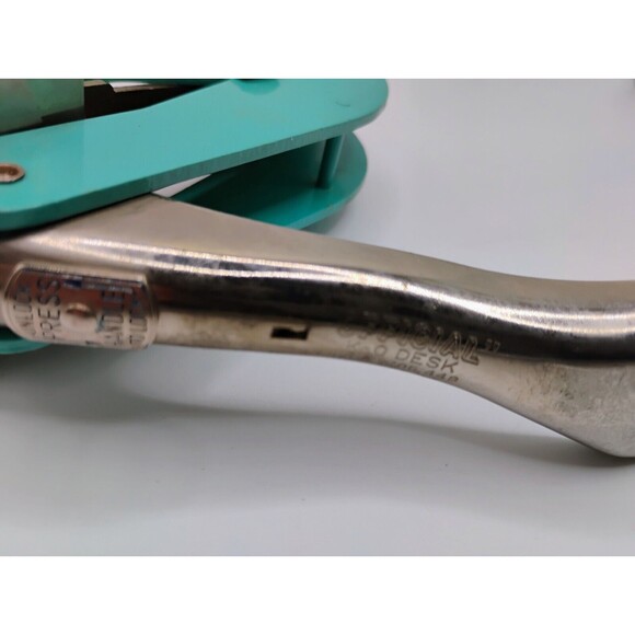 Vtg.  Pirouette Desk Stationary EMBOSSER Stamper Midcentury Mod Aqua Reef Blue - Picture 12 of 13